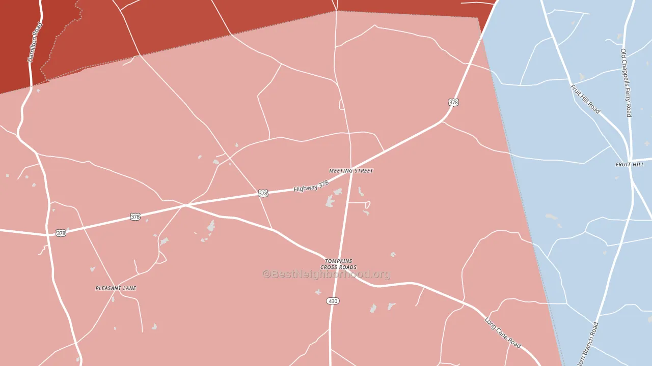 Meeting Street, SC block-group political-lean map