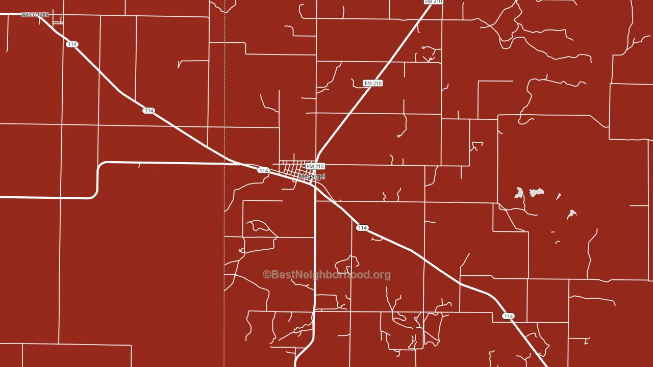 Megargel, TX block-group political-lean map