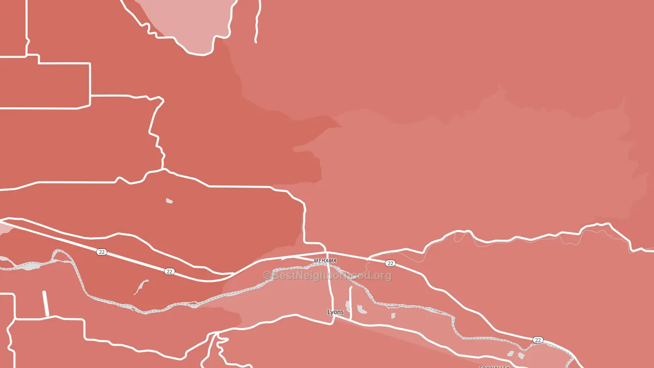 Mehama, OR block-group political-lean map