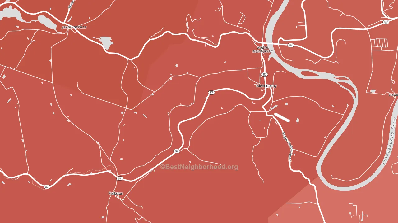 Mehoopany, PA block-group political-lean map