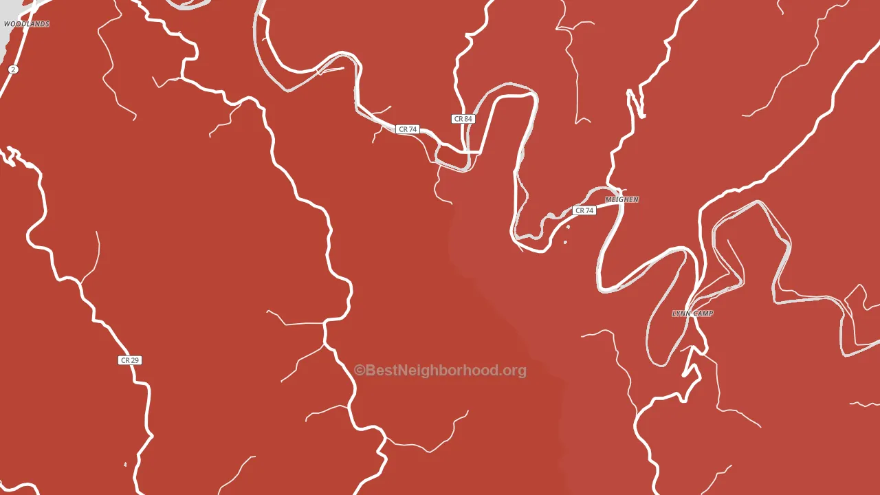 Meighen, WV block-group political-lean map
