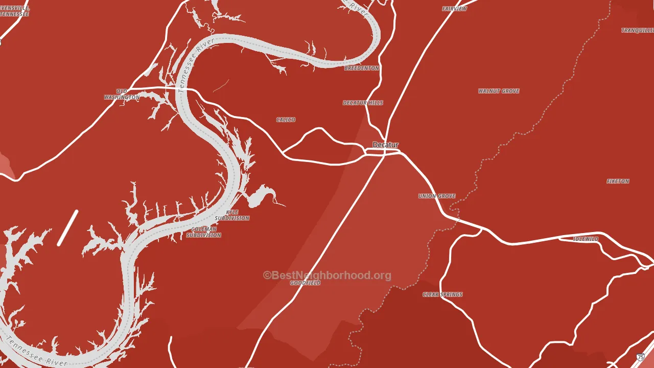Meigs County, TN block-group political-lean map