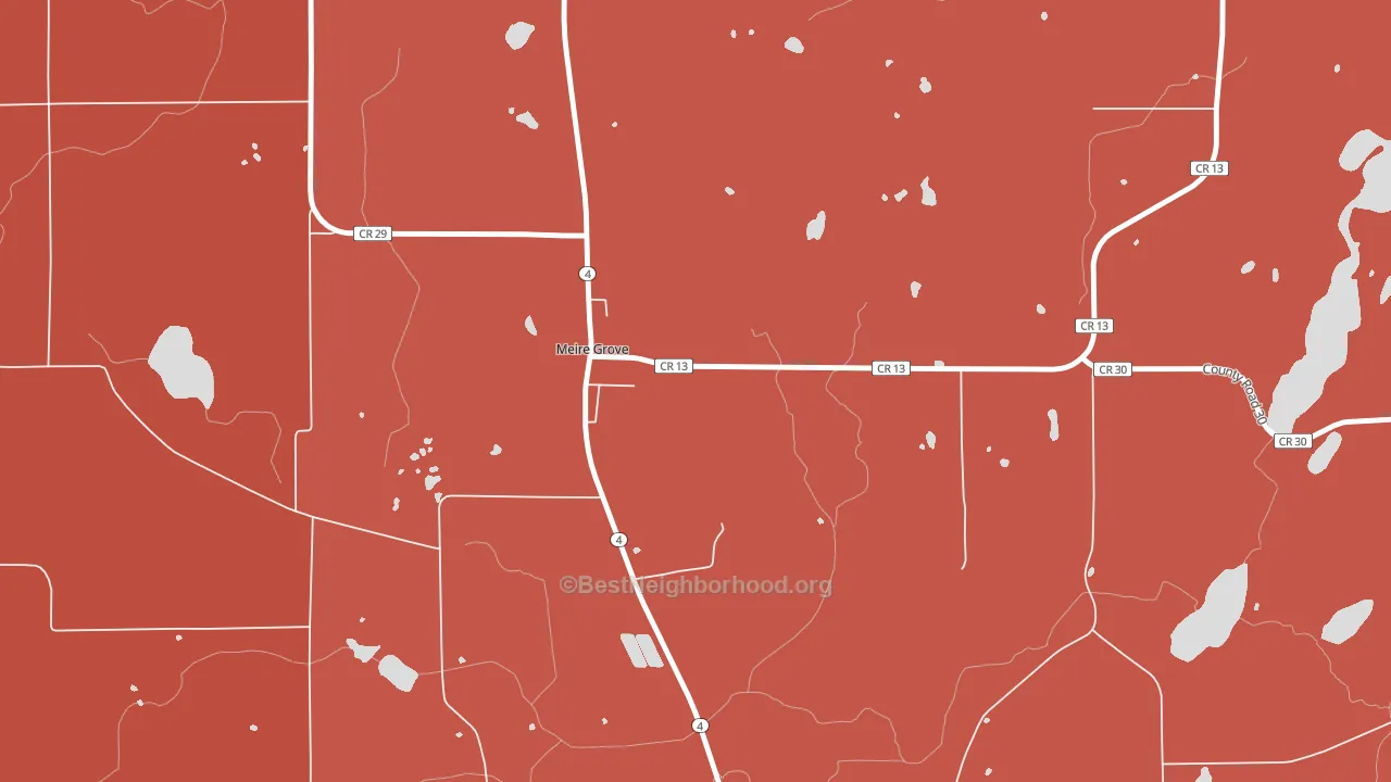Meire Grove, MN block-group political-lean map