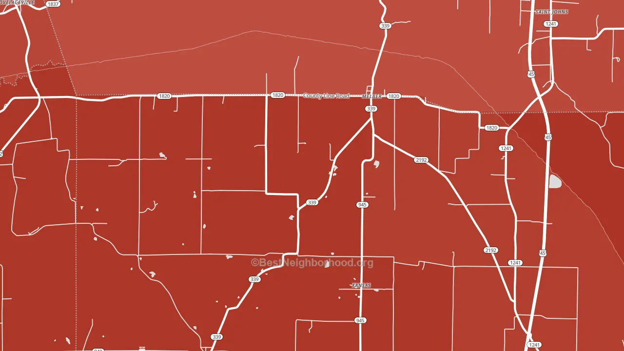 Melber, KY block-group political-lean map
