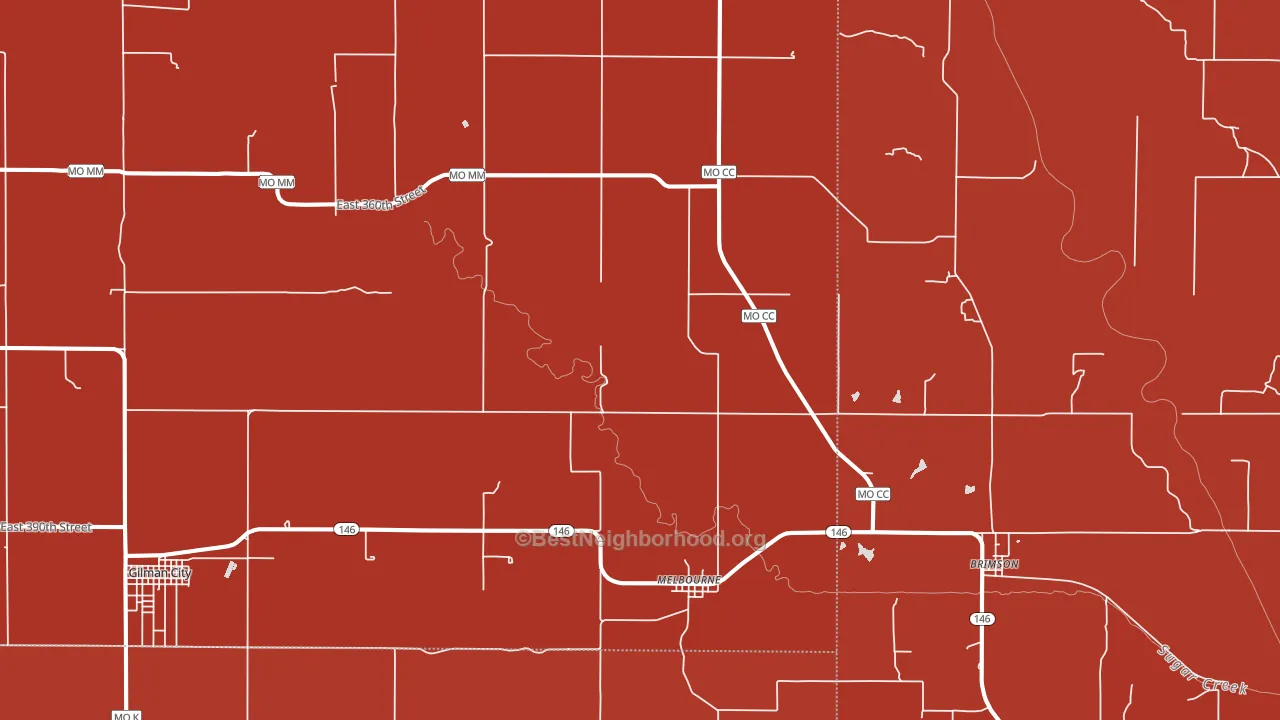 Melbourne, MO block-group political-lean map