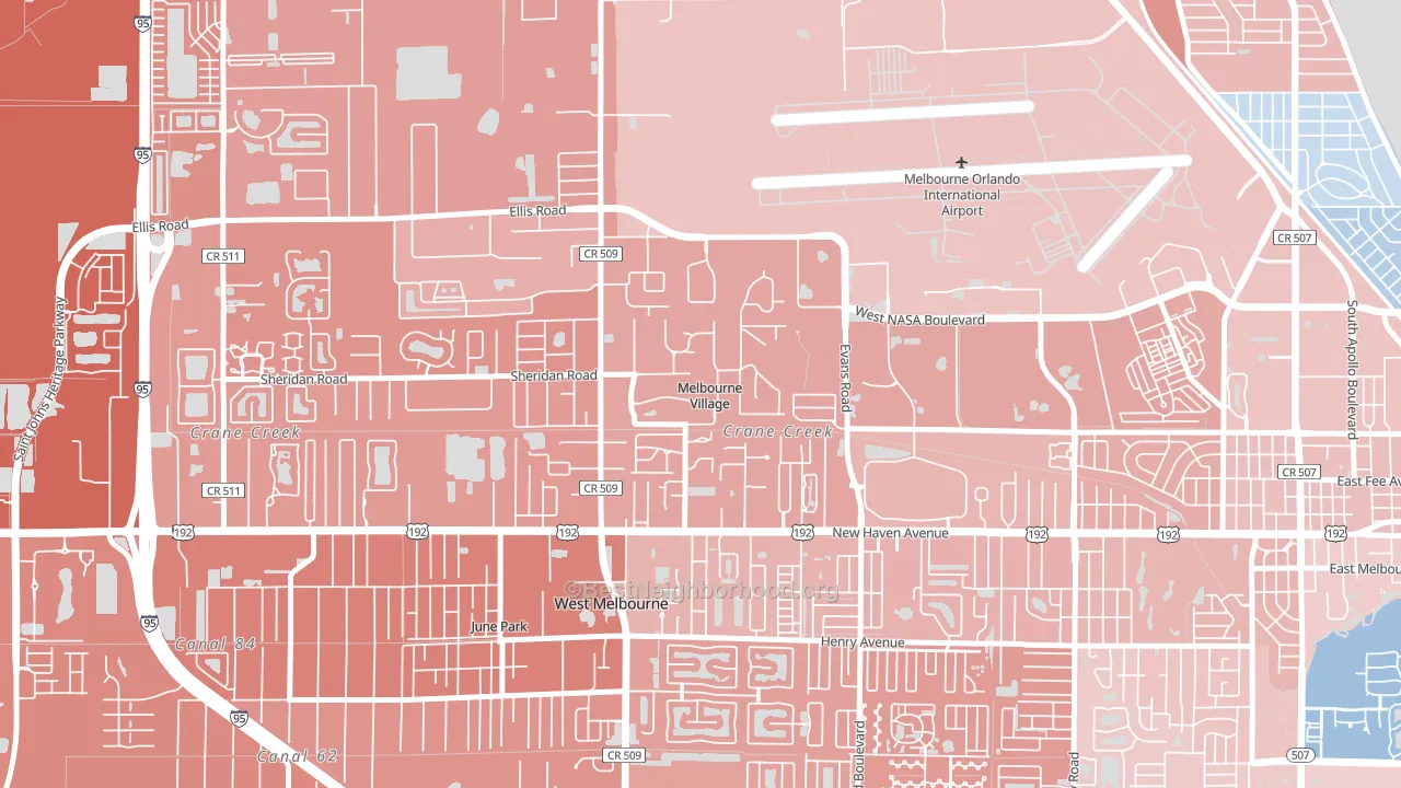 Melbourne Village, FL block-group political-lean map