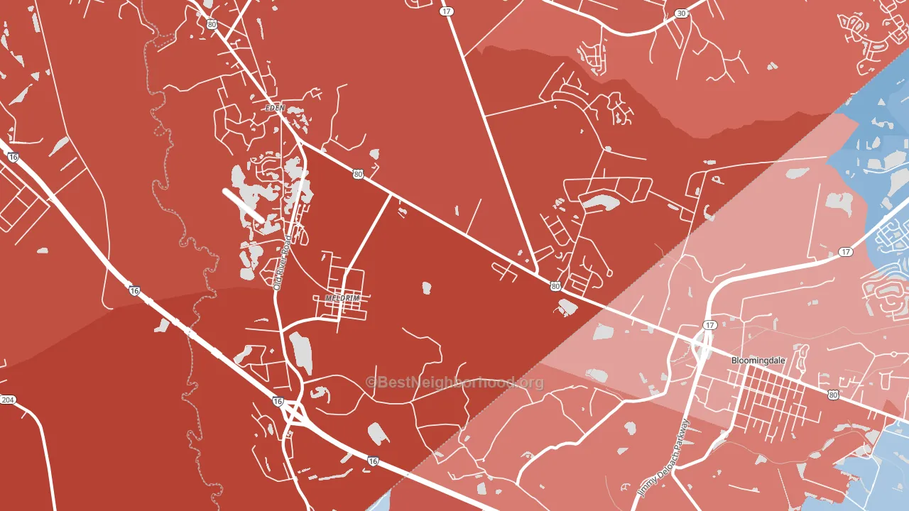 Meldrim, GA block-group political-lean map