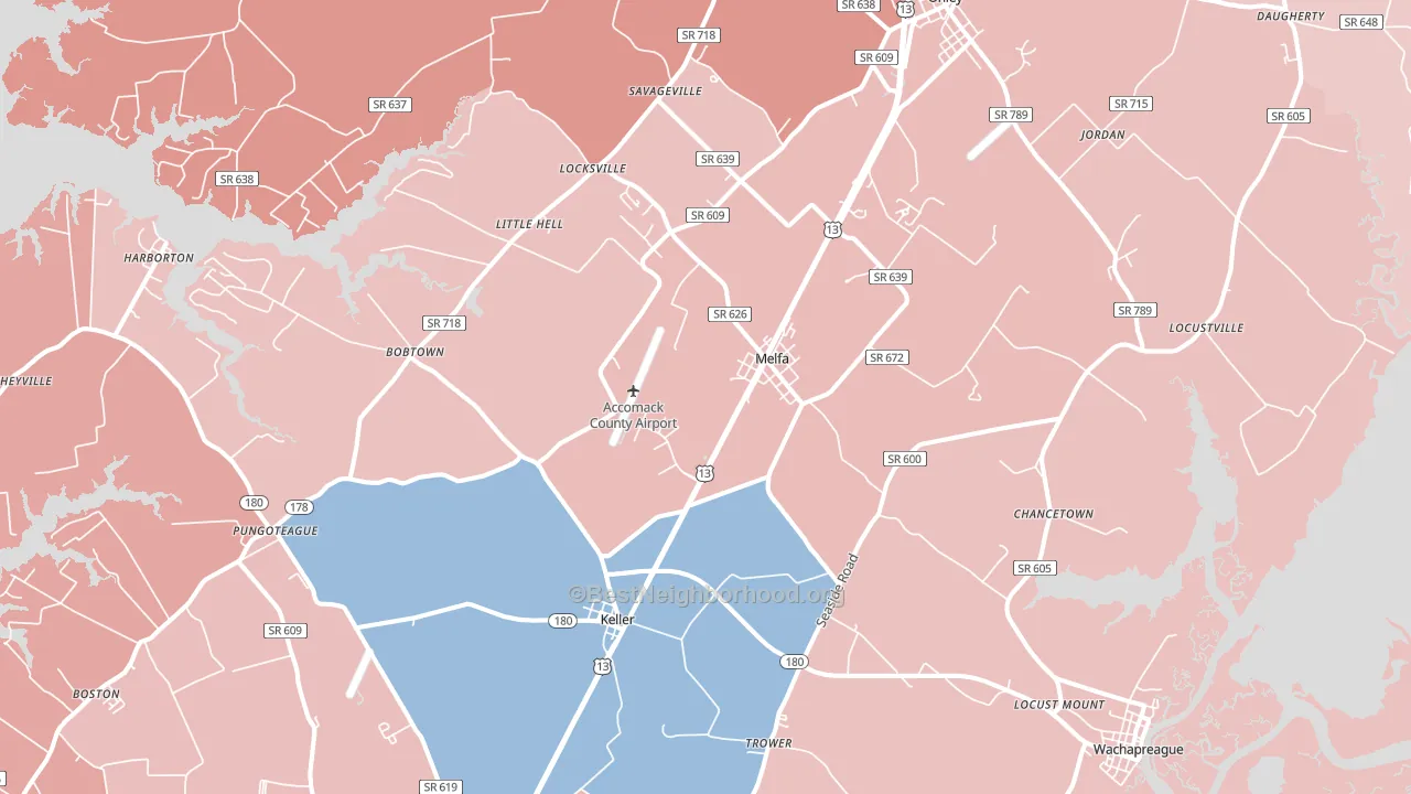 Melfa, VA block-group political-lean map
