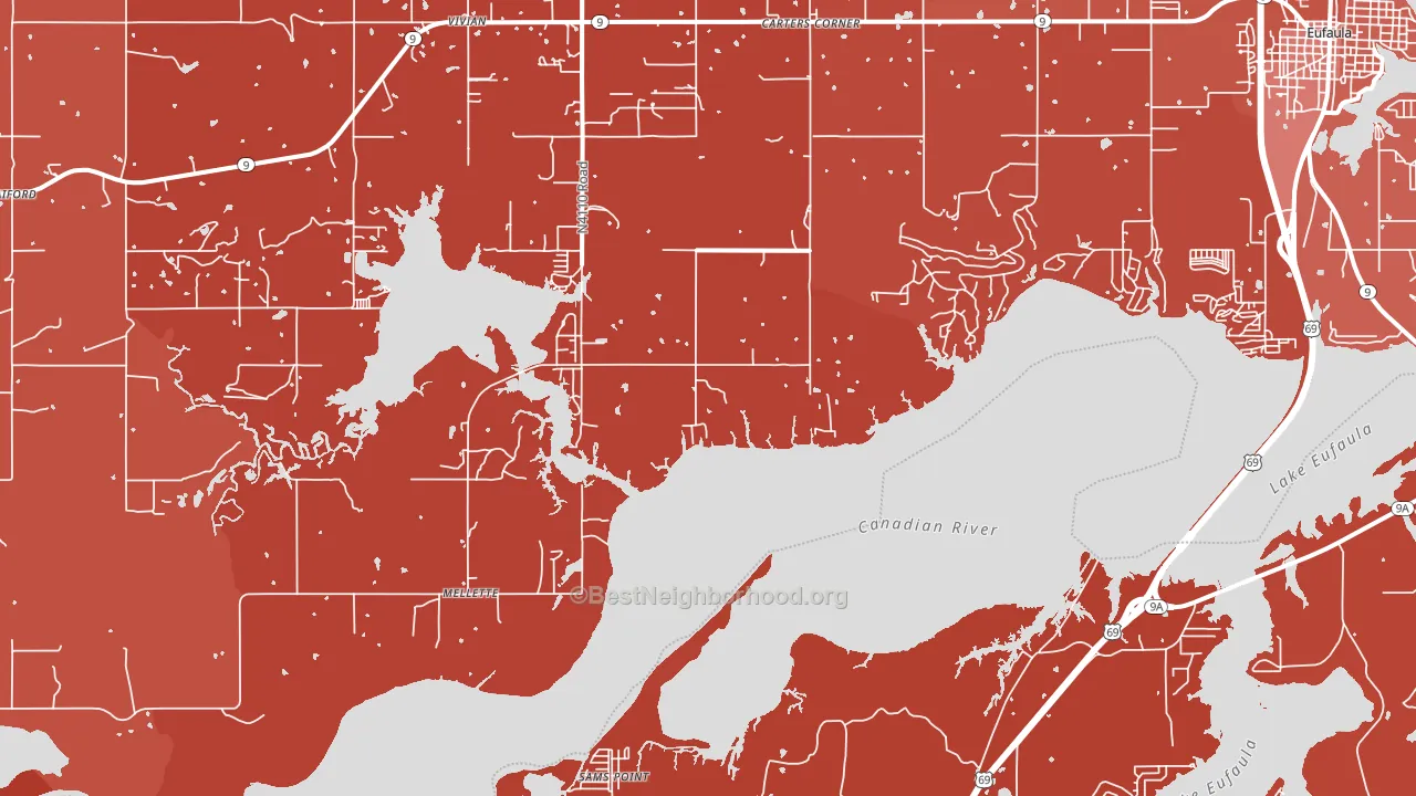 Mellette, OK block-group political-lean map