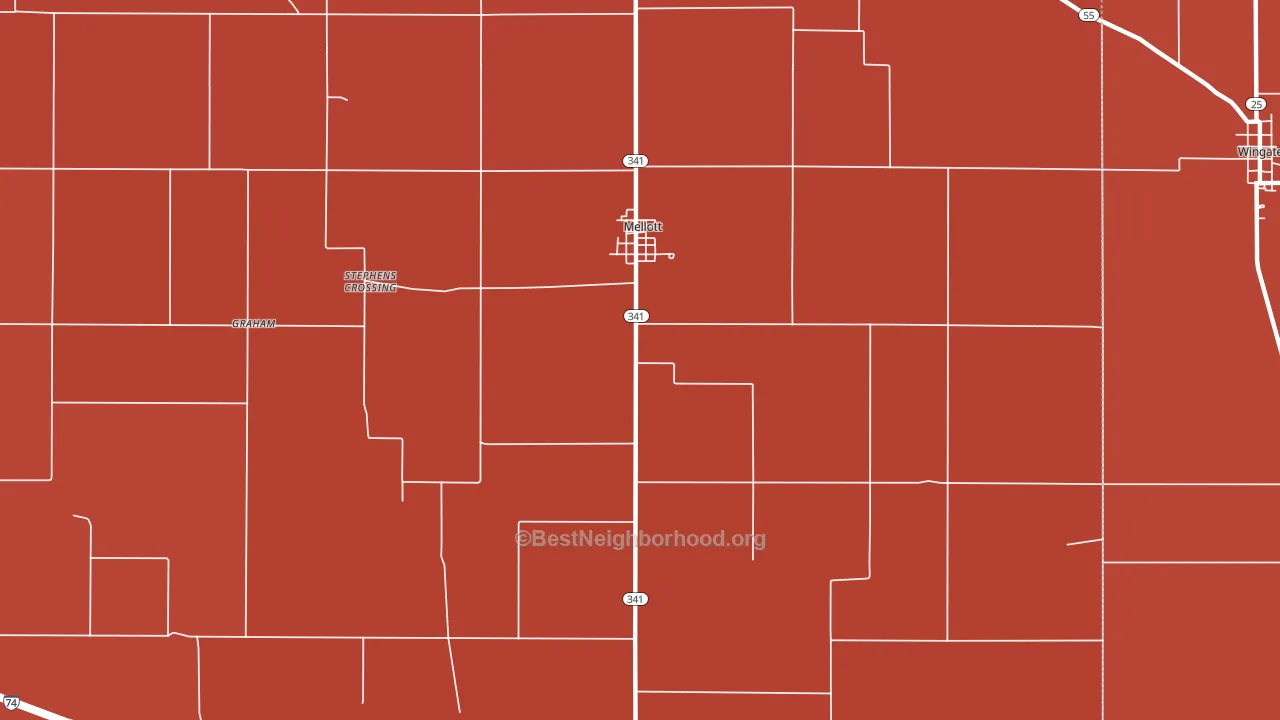 Mellott, IN block-group political-lean map
