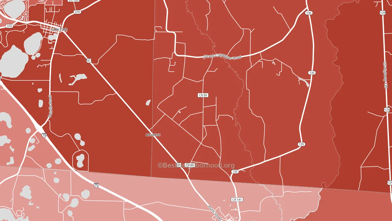 Melrose, GA block-group political-lean map