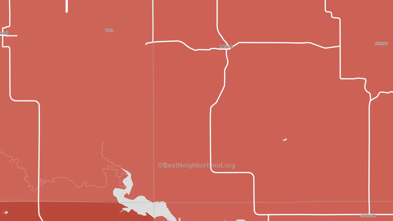 Melrose, IA block-group political-lean map