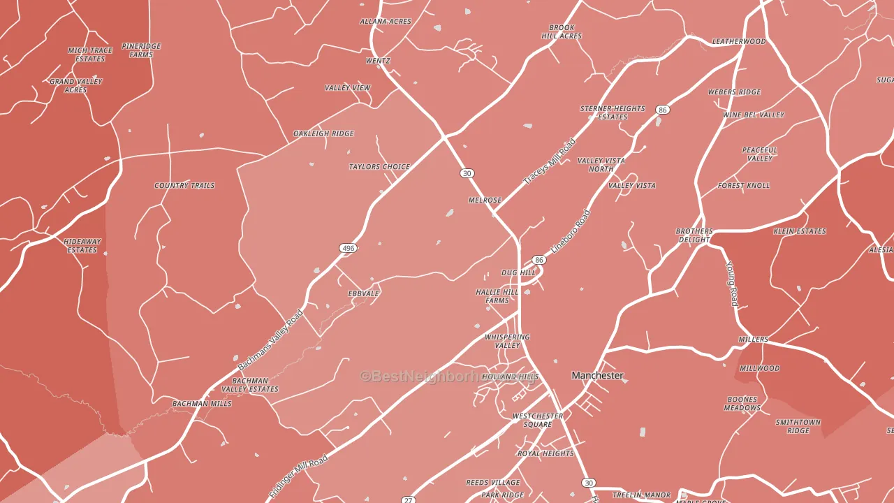 Melrose, MD block-group political-lean map