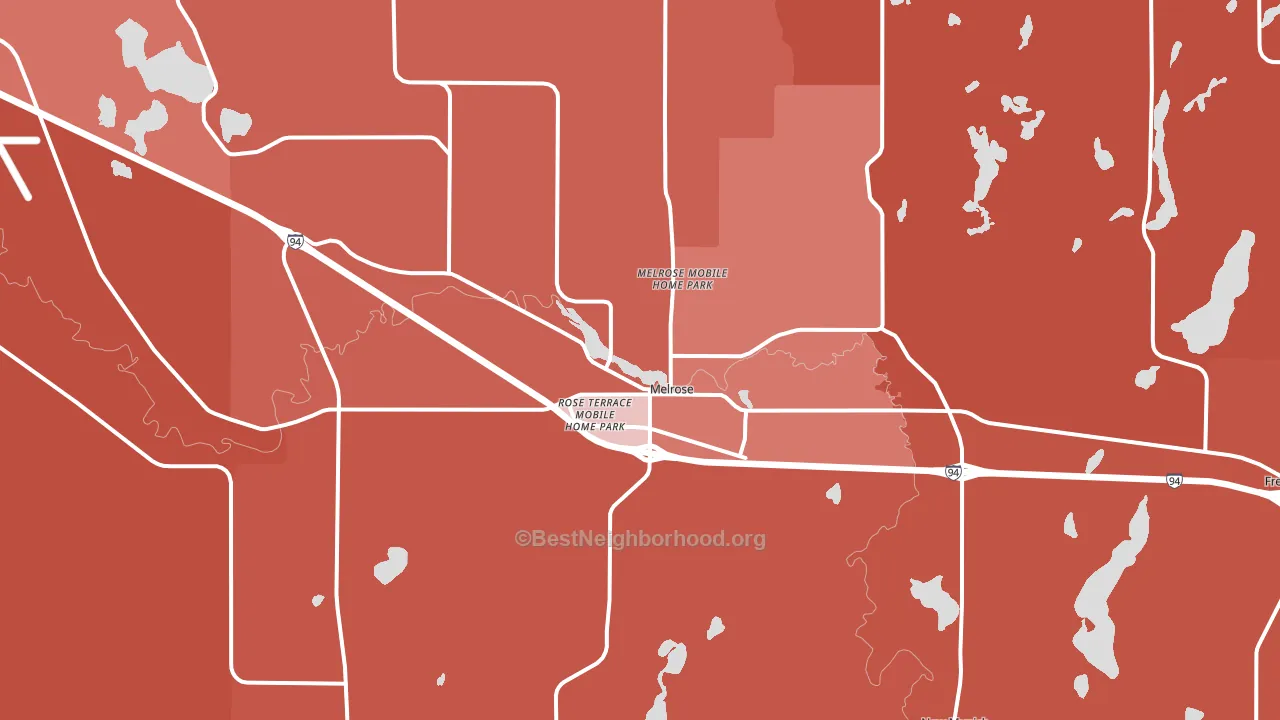 Melrose, MN block-group political-lean map