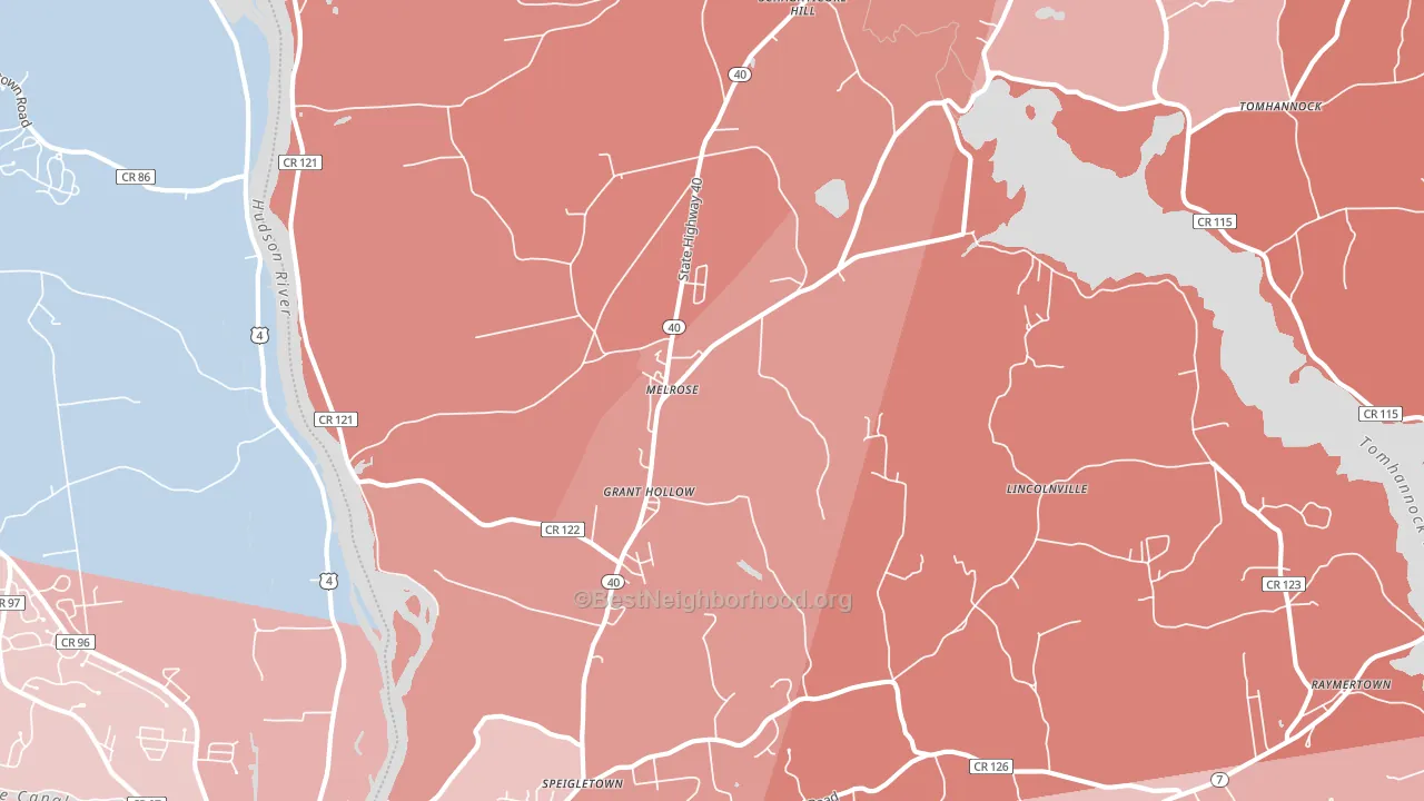 Melrose, NY block-group political-lean map
