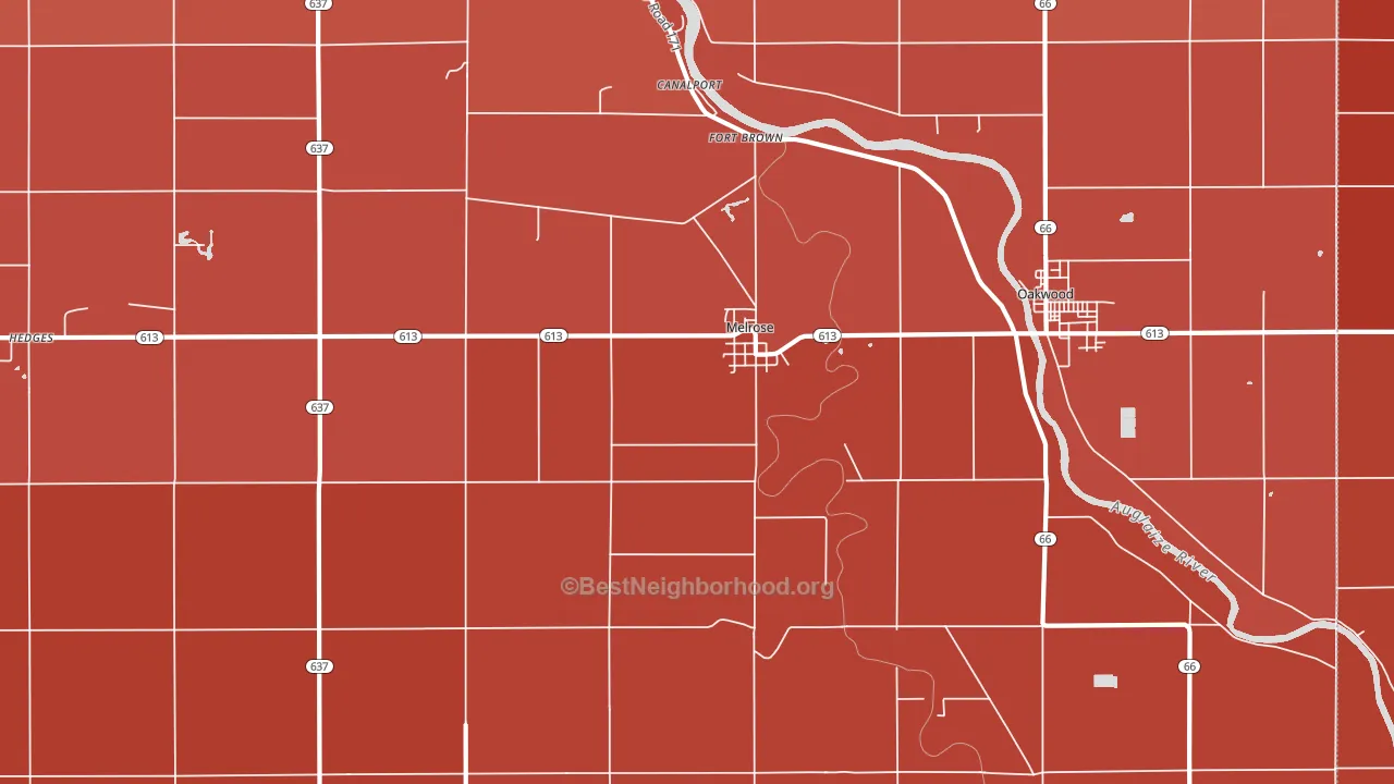 Melrose, OH block-group political-lean map