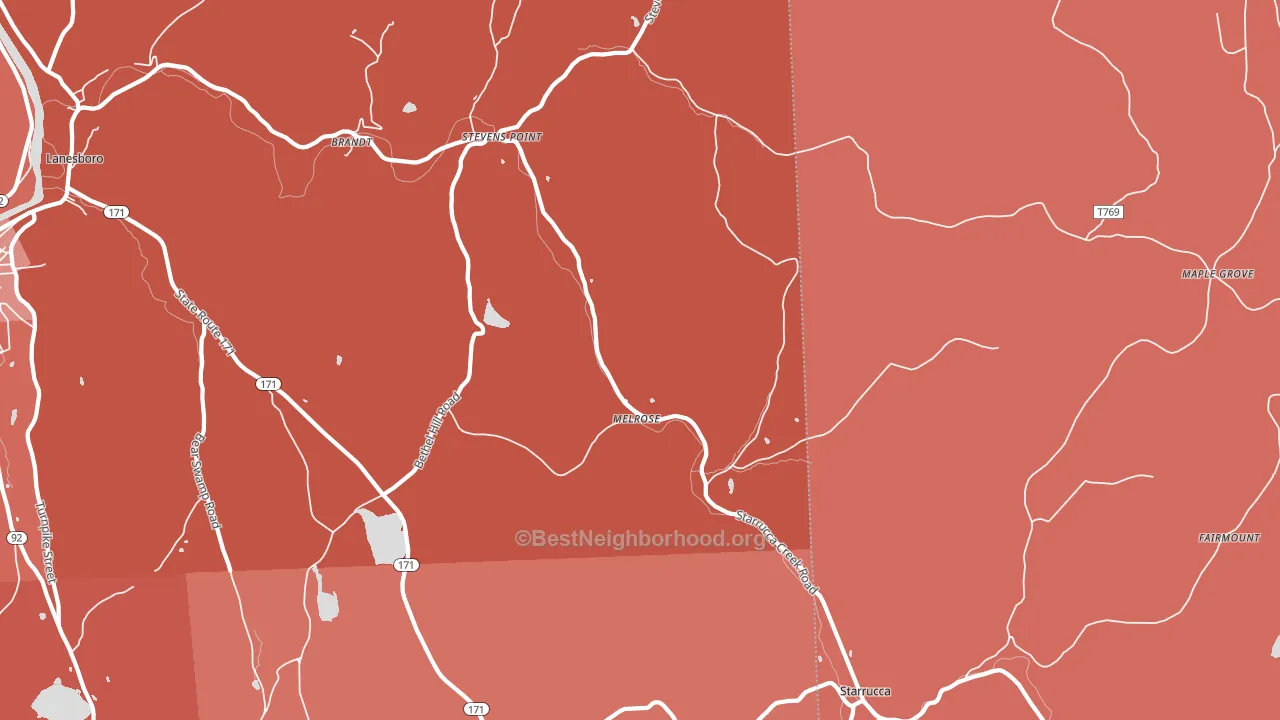 Melrose, PA block-group political-lean map
