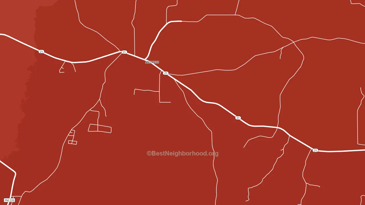 Melrose, TX block-group political-lean map