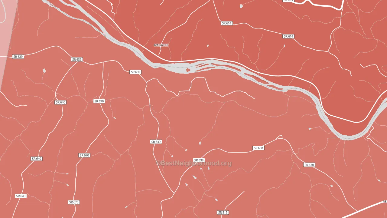 Melrose, VA block-group political-lean map