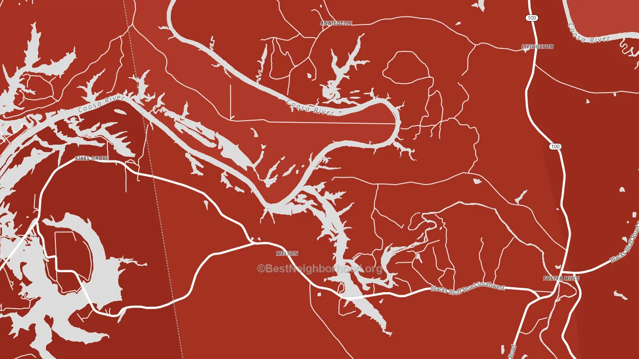 Melson, GA block-group political-lean map