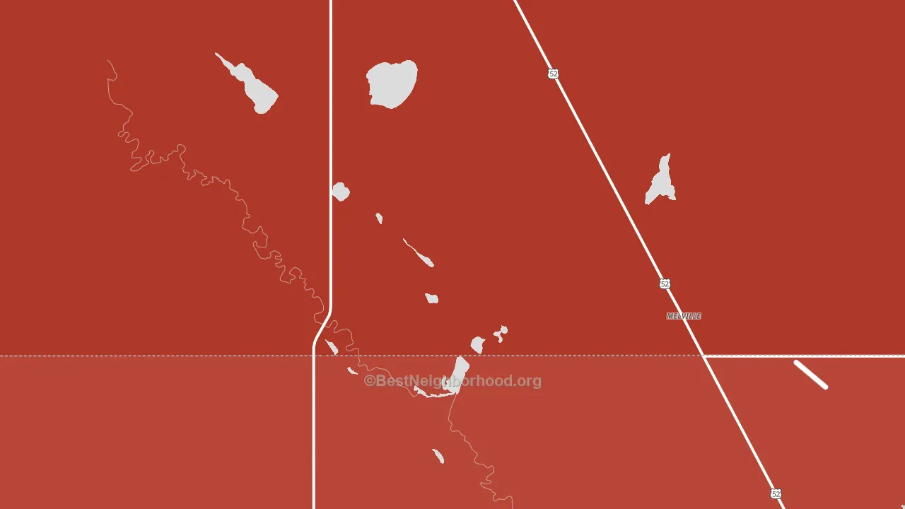 Melville, ND block-group political-lean map