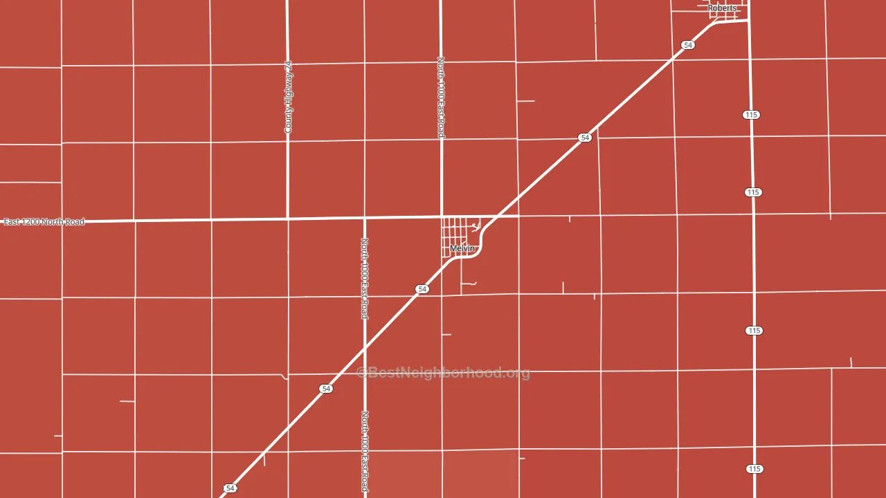 Melvin, IL block-group political-lean map