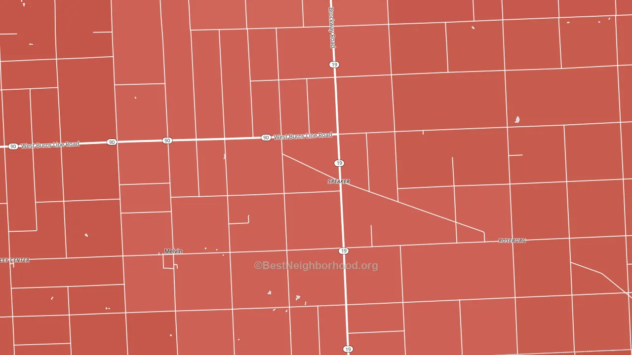 Melvin, MI block-group political-lean map