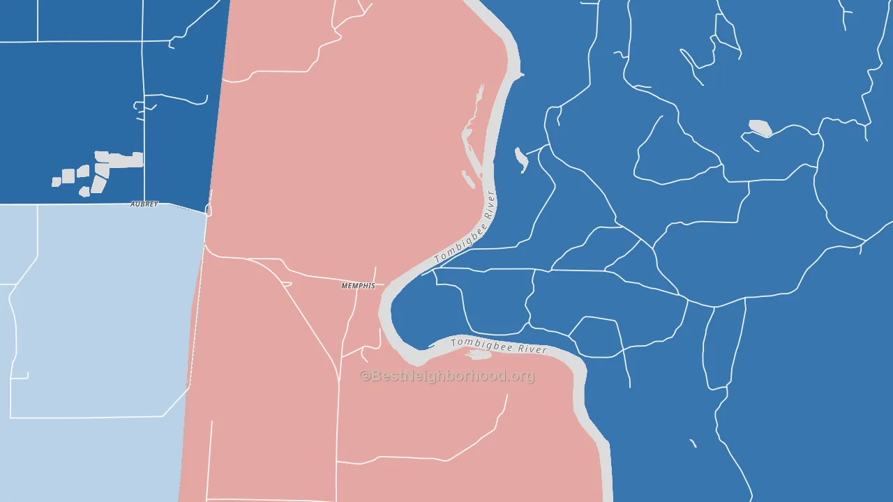 Memphis, AL block-group political-lean map