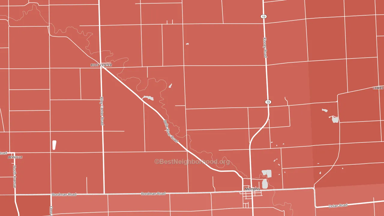 Memphis, MI block-group political-lean map