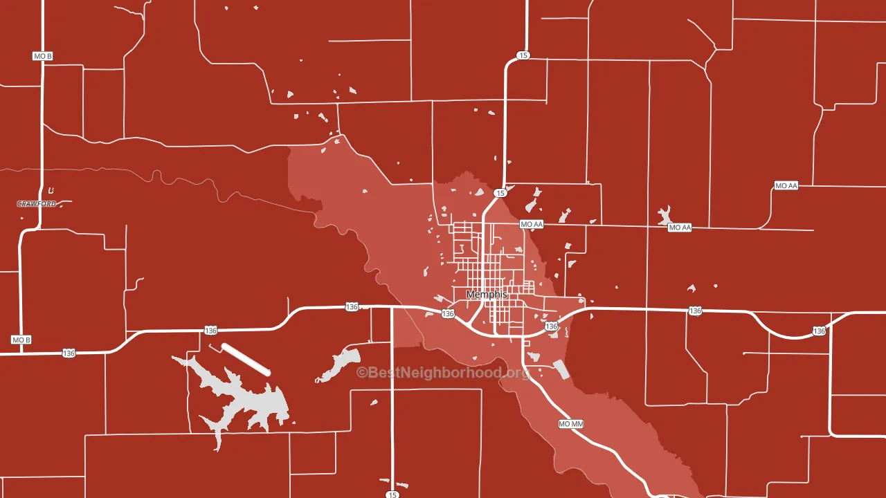 Memphis, MO block-group political-lean map