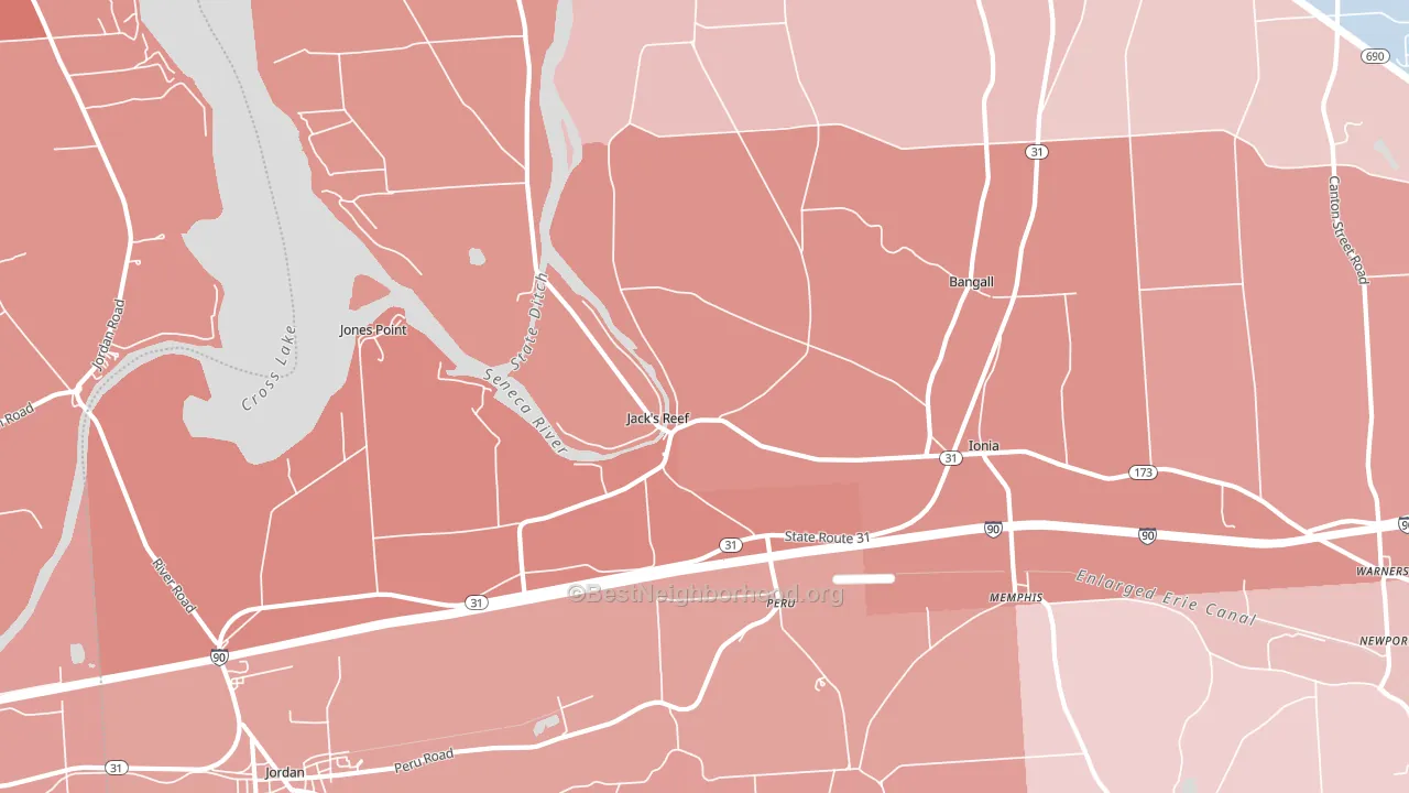 Memphis, NY block-group political-lean map