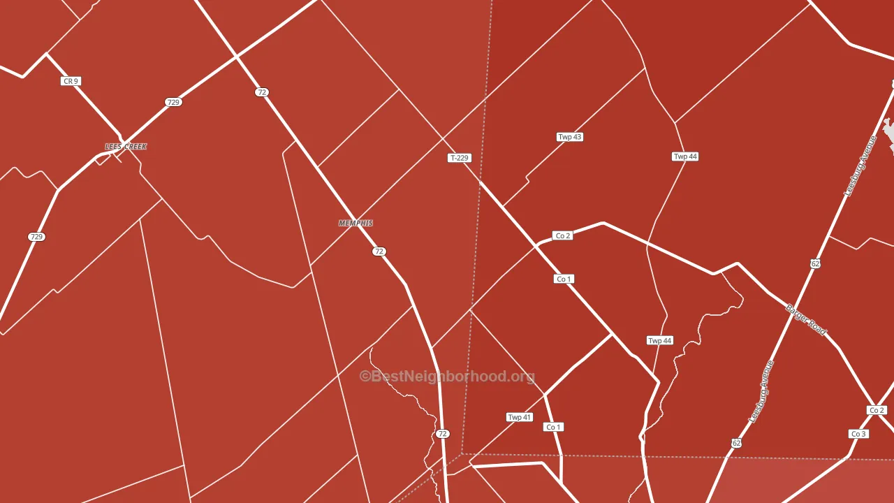 Memphis, OH block-group political-lean map