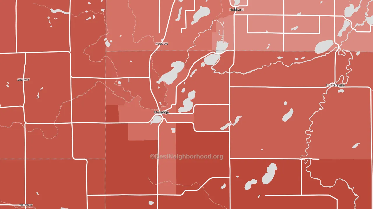 Menahga, MN block-group political-lean map