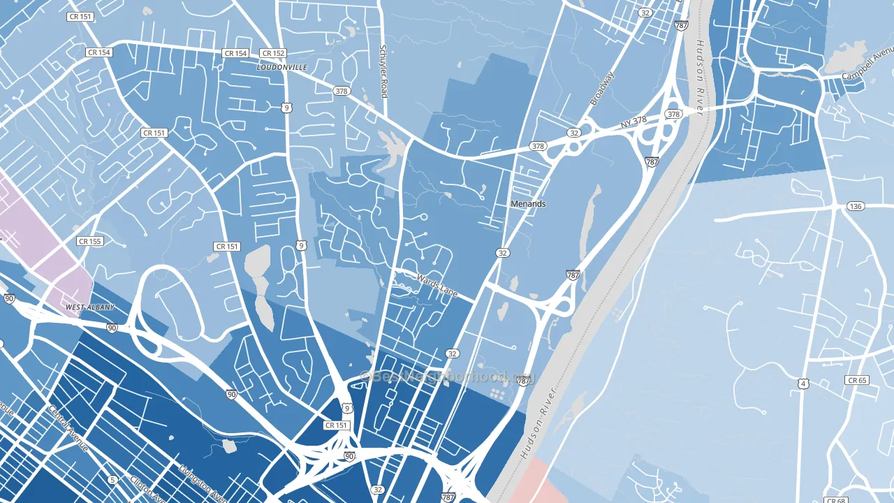 Menands, NY block-group political-lean map