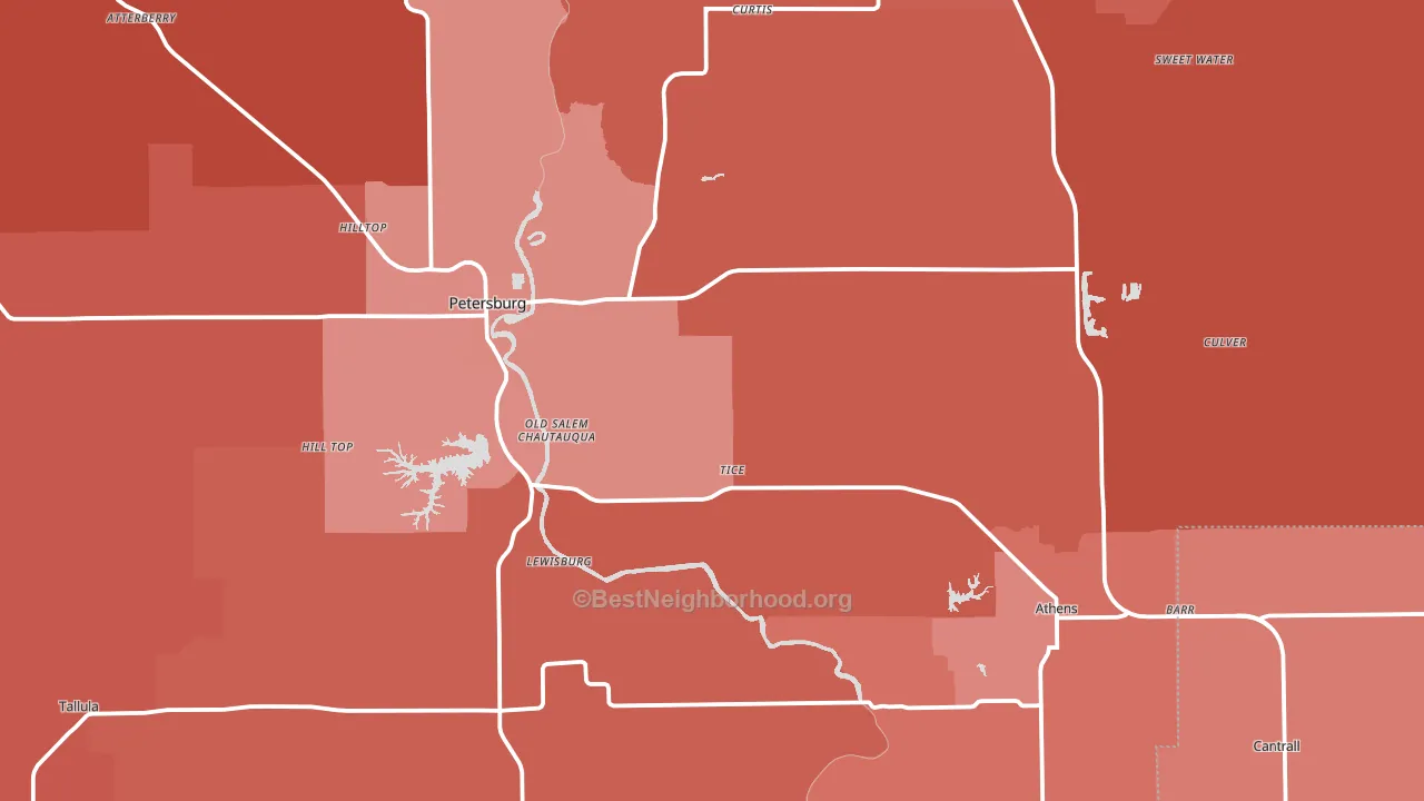 Menard County, IL block-group political-lean map
