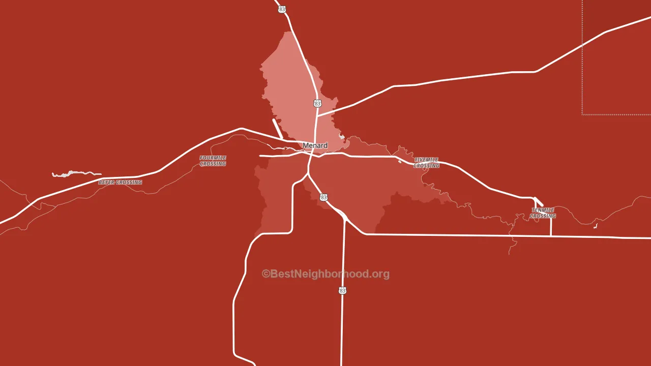 Menard County, TX block-group political-lean map