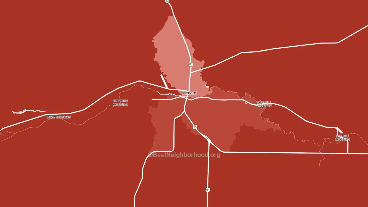 Menard, TX block-group political-lean map