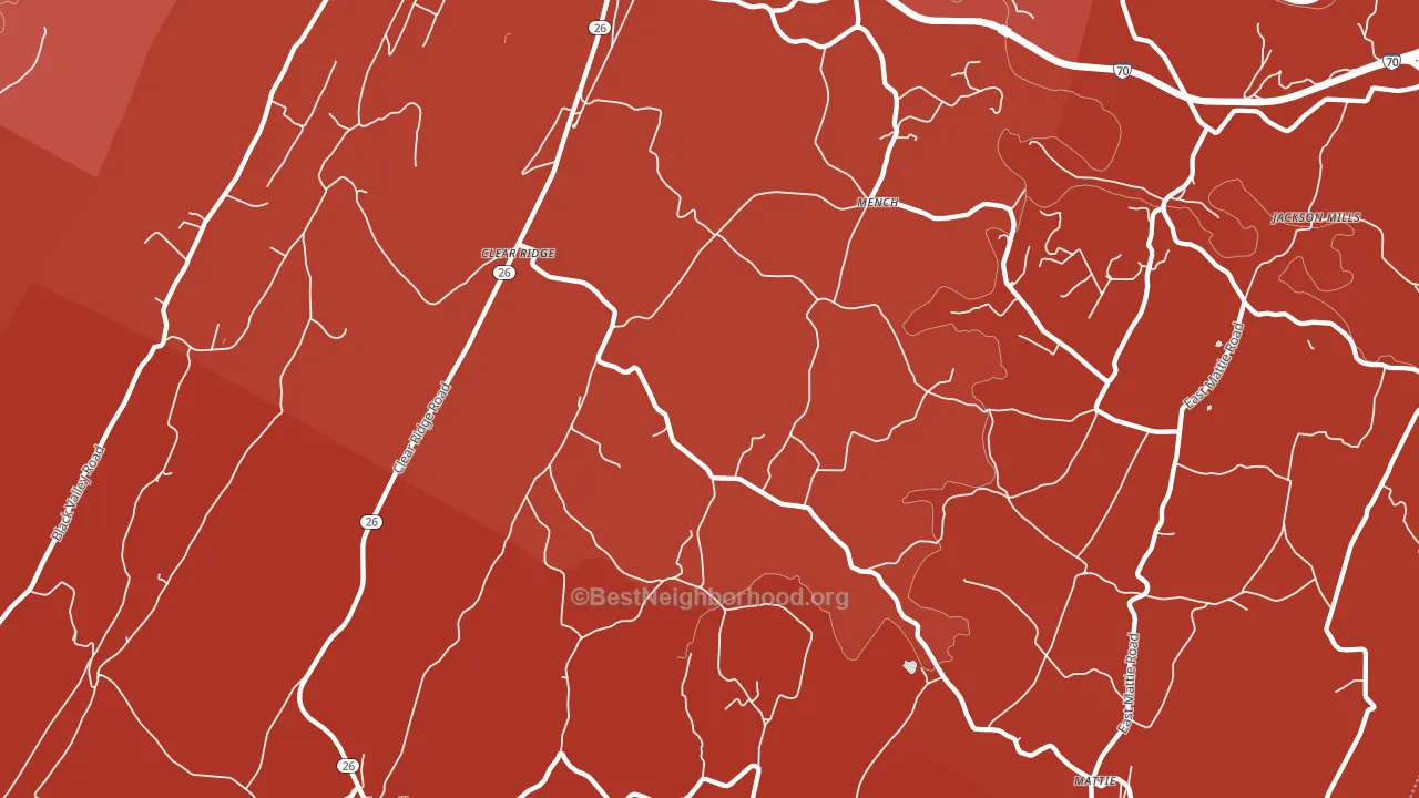 Mench, PA block-group political-lean map