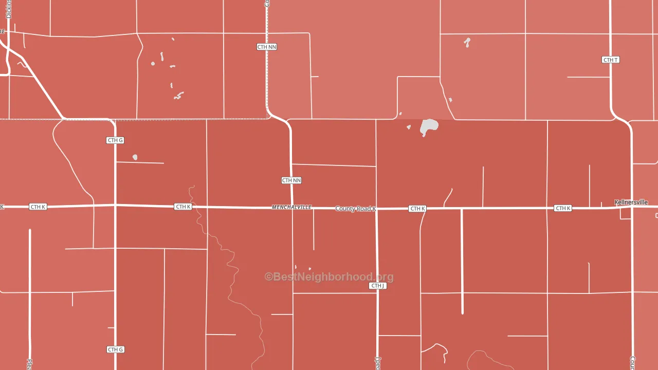 Menchalville, WI block-group political-lean map