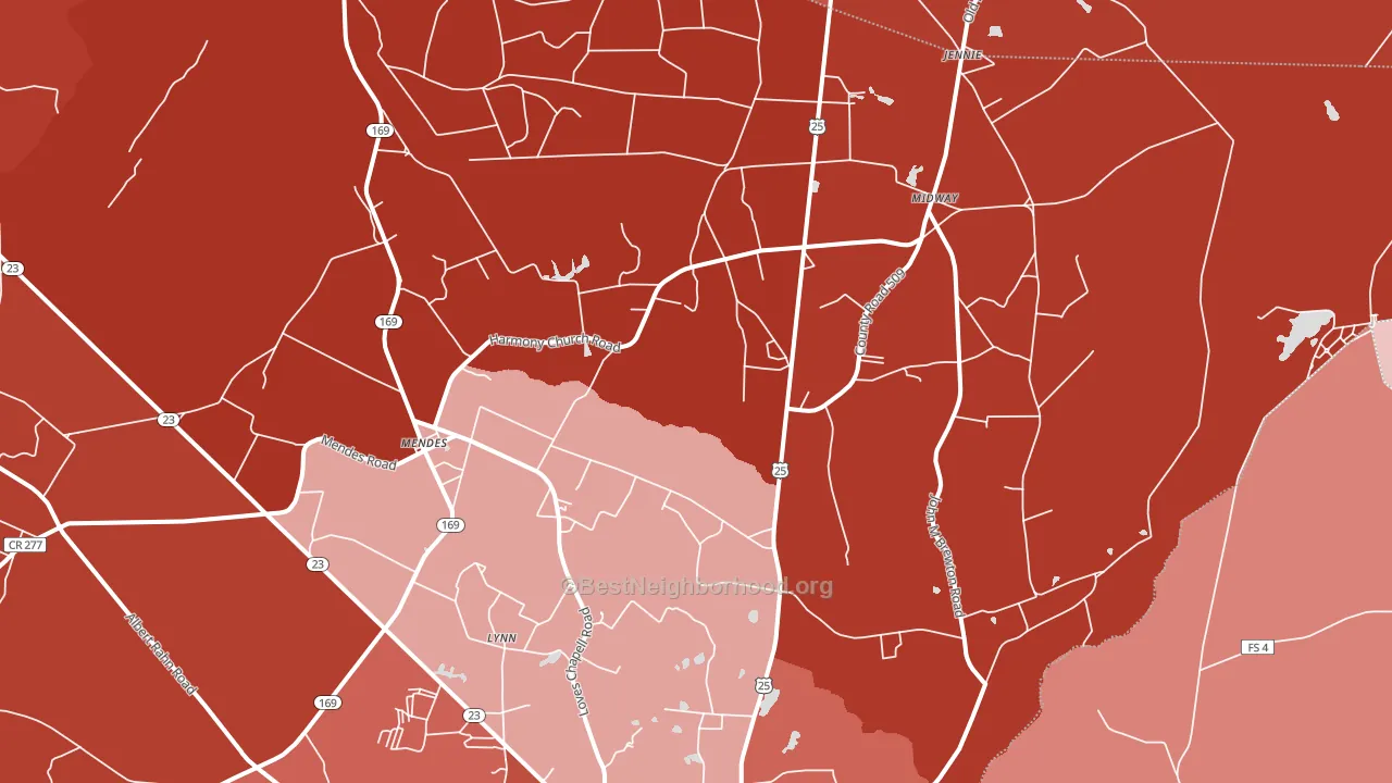 Mendes, GA block-group political-lean map