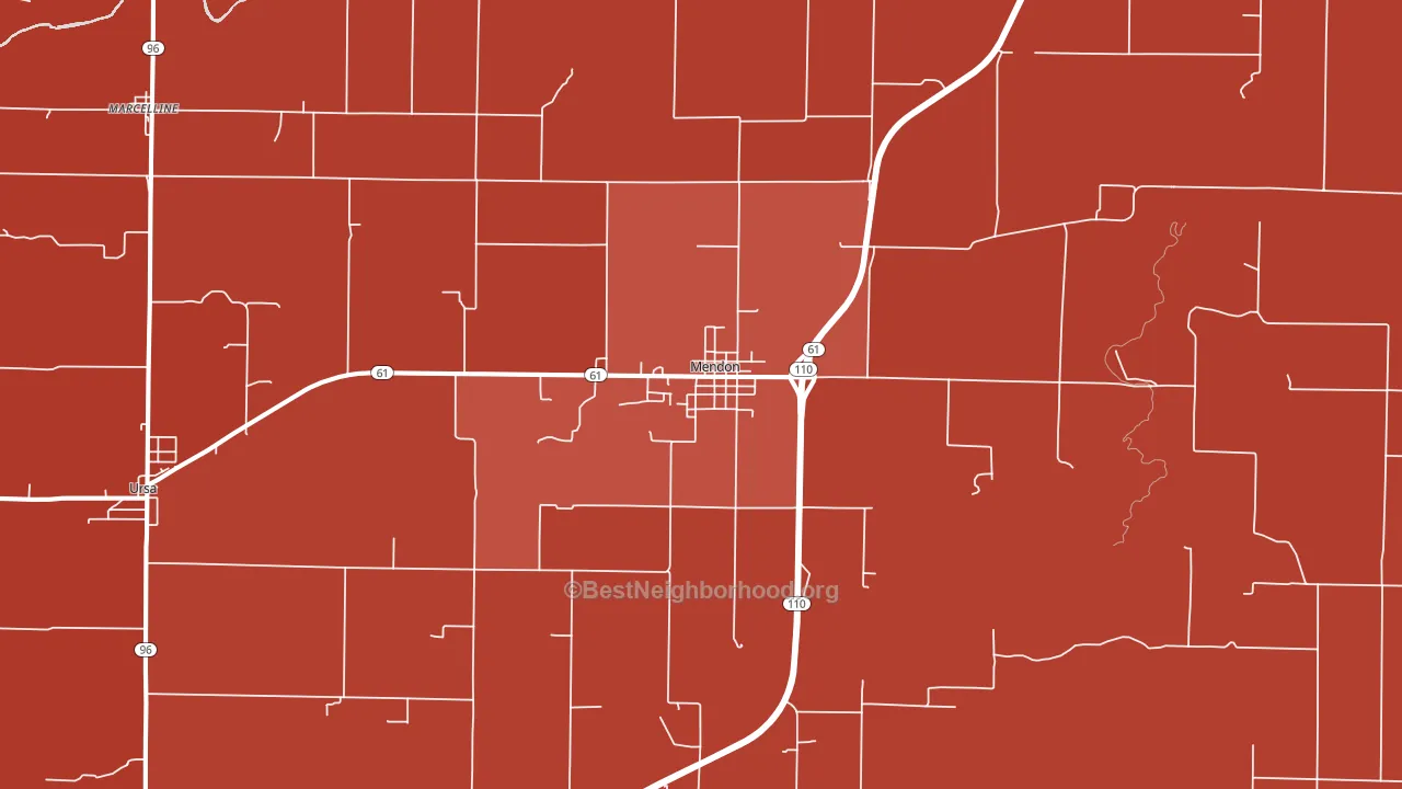 Mendon, IL block-group political-lean map
