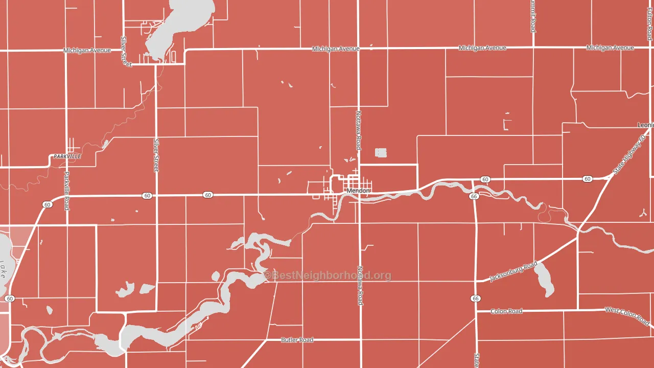 Mendon, MI block-group political-lean map