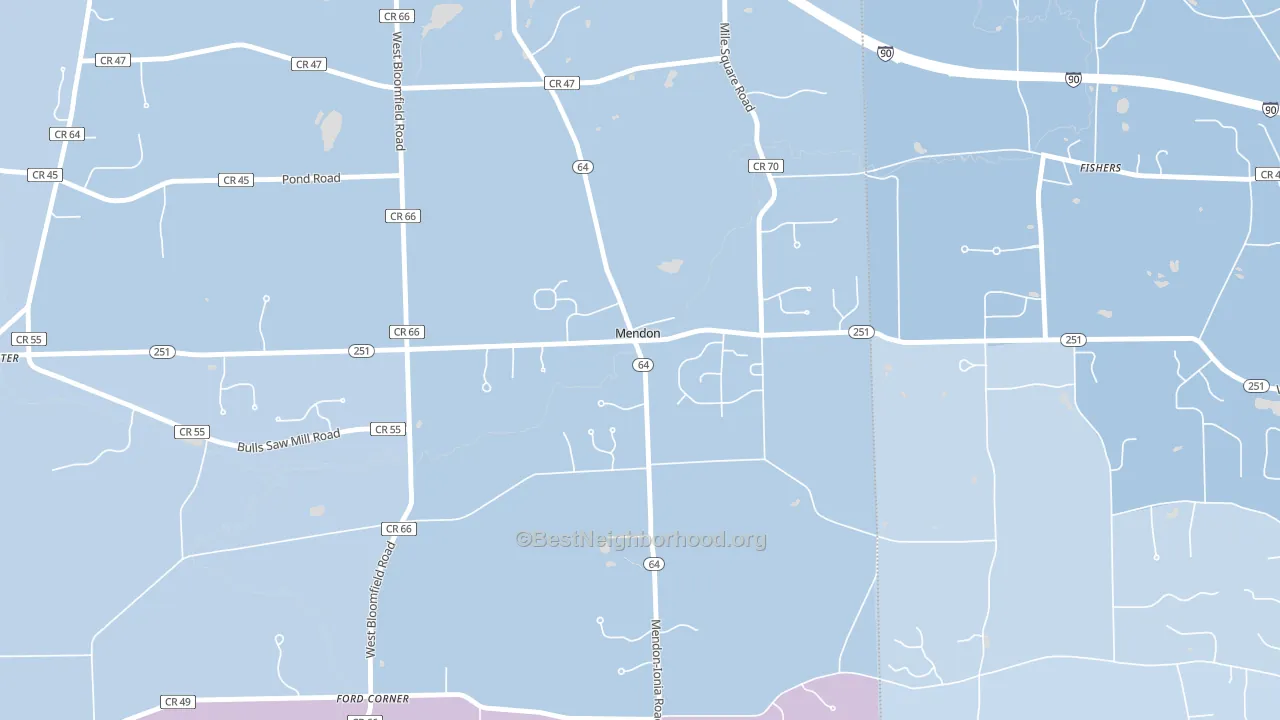 Mendon, NY block-group political-lean map