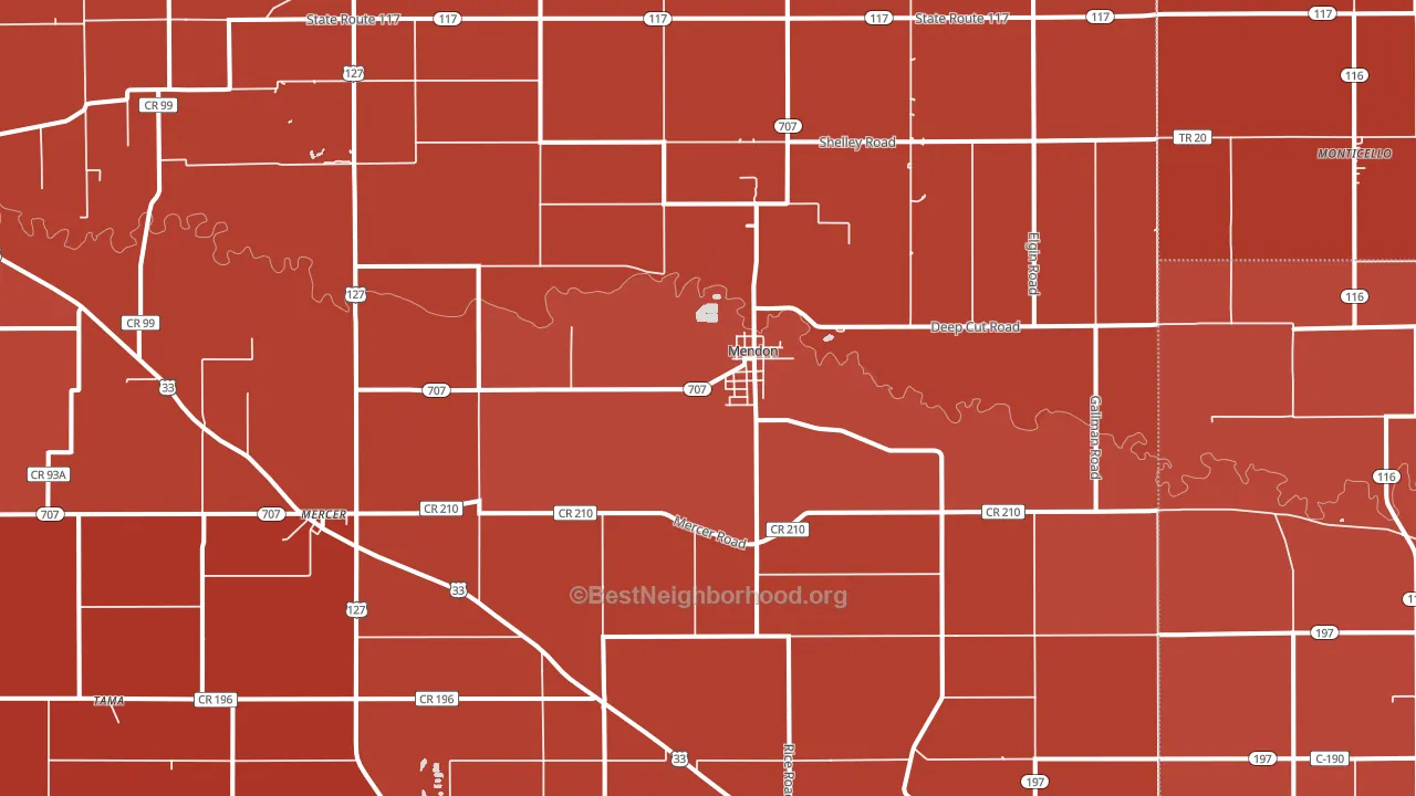 Mendon, OH block-group political-lean map