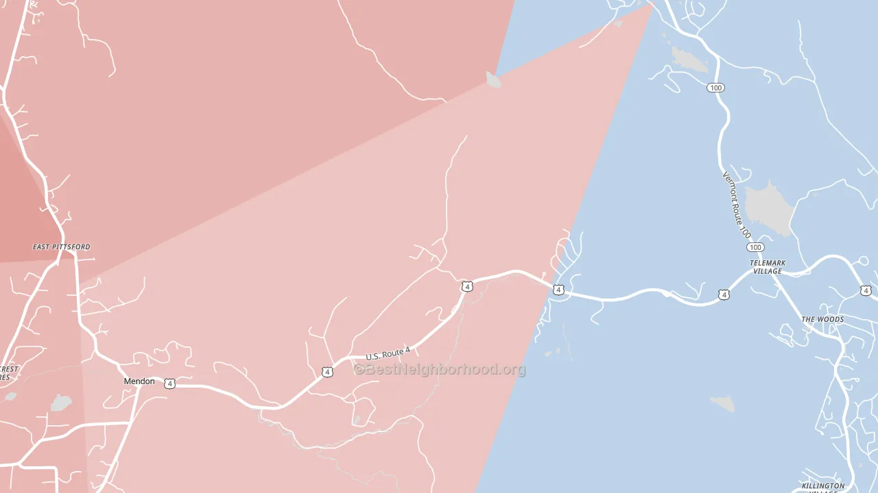 Mendon, VT block-group political-lean map