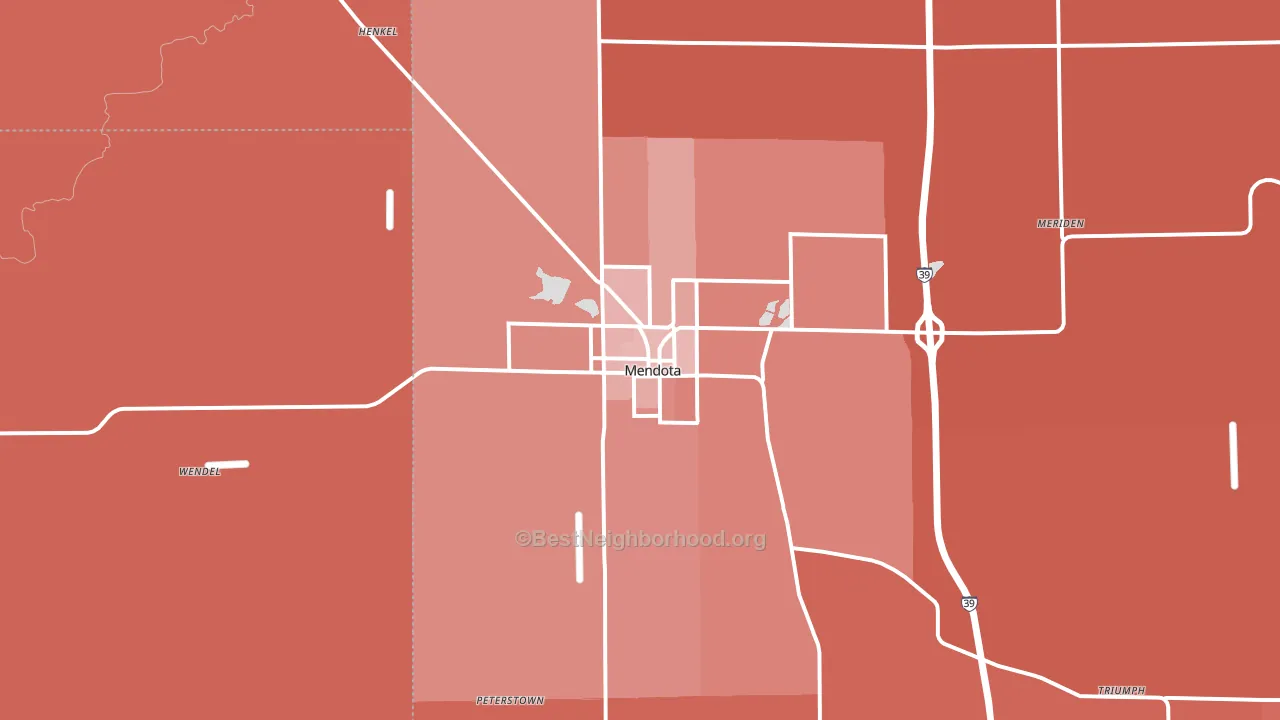 Mendota, IL block-group political-lean map