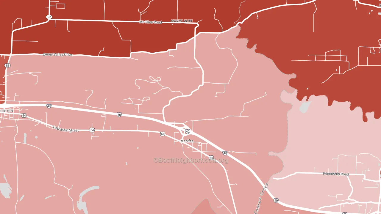 Menifee, AR block-group political-lean map