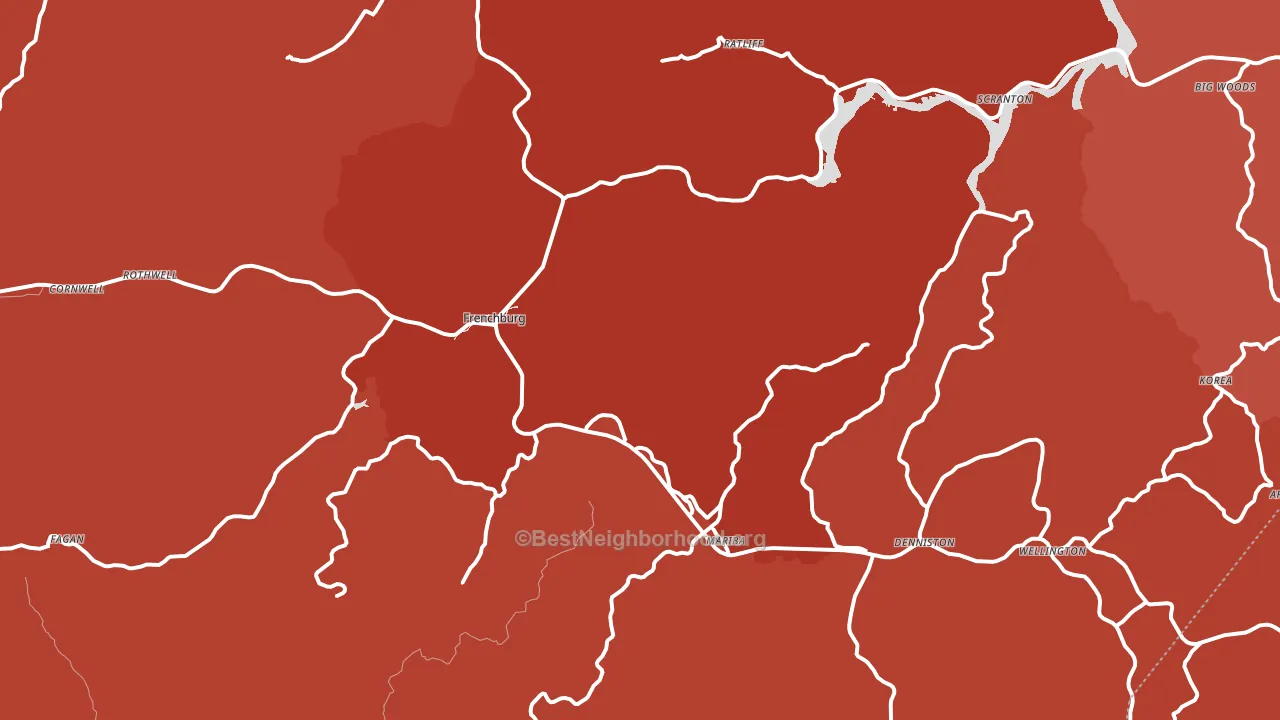 Menifee County, KY block-group political-lean map
