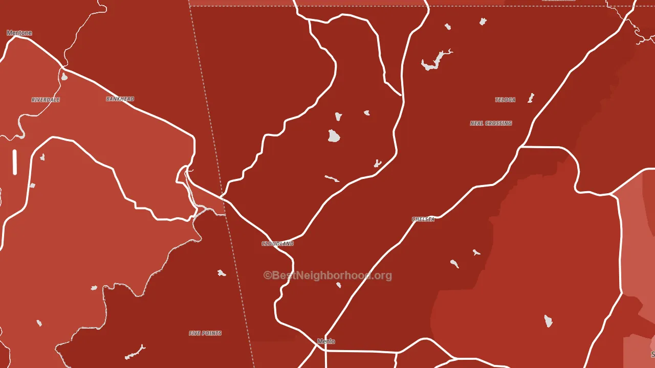 Menlo, GA block-group political-lean map