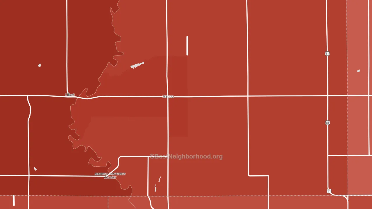 Menno, SD block-group political-lean map